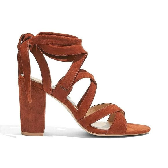 SOLD Country Road Tan Suede Leather Heels Shoes Size 37 - Picture 12 of 12